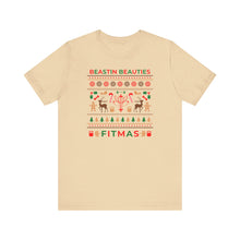 Load image into Gallery viewer, Merry Fitmas Ugly Sweater Unisex Tee - Holiday Fitness Shirt for Gym Lovers