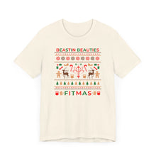 Load image into Gallery viewer, Merry Fitmas Ugly Sweater Unisex Tee - Holiday Fitness Shirt for Gym Lovers