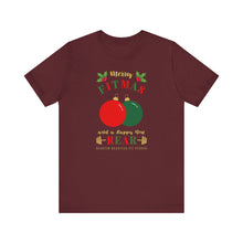Load image into Gallery viewer, Merry Fitmas Ornaments Unisex Tee - Holiday Fitness Shirt for Gym Lovers