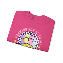 Load image into Gallery viewer, Working Out With My Peeps Crewneck Sweatshirt - Fun & Cozy Fitness Apparel