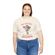 Load image into Gallery viewer, Built Different Cupid Fitness Tee — 'Built Different' Cherub Weightlifting Graphic T-Shirt