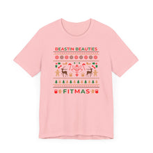Load image into Gallery viewer, Merry Fitmas Ugly Sweater Unisex Tee - Holiday Fitness Shirt for Gym Lovers