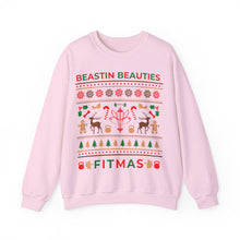 Load image into Gallery viewer, Ugly Sweater Fitmas Festive Fitness Crewneck Sweatshirt | Beastin Beauties Fitmas Design