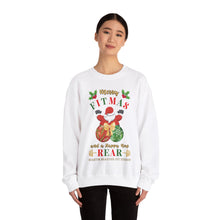 Load image into Gallery viewer, Merry Fitmas Santa Booty Unisex Crewneck Sweatshirt - Christmas Fitness Apparel