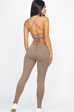 Load image into Gallery viewer, Criss-Cross Open Back Bodycon Jumpsuit