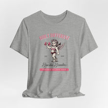 Load image into Gallery viewer, Built Different Cupid Fitness Tee — 'Built Different' Cherub Weightlifting Graphic T-Shirt
