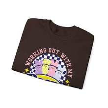 Load image into Gallery viewer, Working Out With My Peeps Crewneck Sweatshirt - Fun & Cozy Fitness Apparel