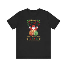 Load image into Gallery viewer, Merry Fitmas Santa Booty Ornaments Unisex Tee - Holiday Fitness Shirt for Gym Lovers