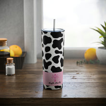 Load image into Gallery viewer, Cow Print Skinny Steel Tumbler with Straw, 20oz