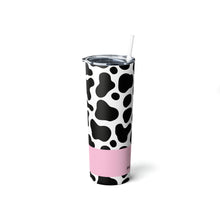 Load image into Gallery viewer, Cow Print Skinny Steel Tumbler with Straw, 20oz