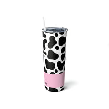 Load image into Gallery viewer, Cow Print Skinny Steel Tumbler with Straw, 20oz