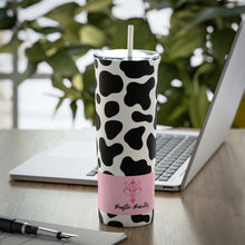 Load image into Gallery viewer, Cow Print Skinny Steel Tumbler with Straw, 20oz