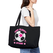 Load image into Gallery viewer, Pink Fluffy Stars Soccer Team Weekender Tote Bag
