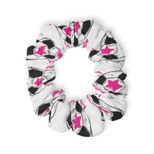 Load image into Gallery viewer, Scrunchie - Pink Fluffy Stars Soccer Team Hair Accessory
