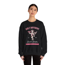 Load image into Gallery viewer, Built Different Beastin' Beauties Crewneck Sweatshirt — Vintage Cherub Weightlifting Graphic
