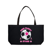 Load image into Gallery viewer, Pink Fluffy Stars Soccer Team Weekender Tote Bag
