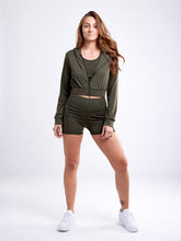 Load image into Gallery viewer, Athletic Zip-Up Crop Hoodie Jacket
