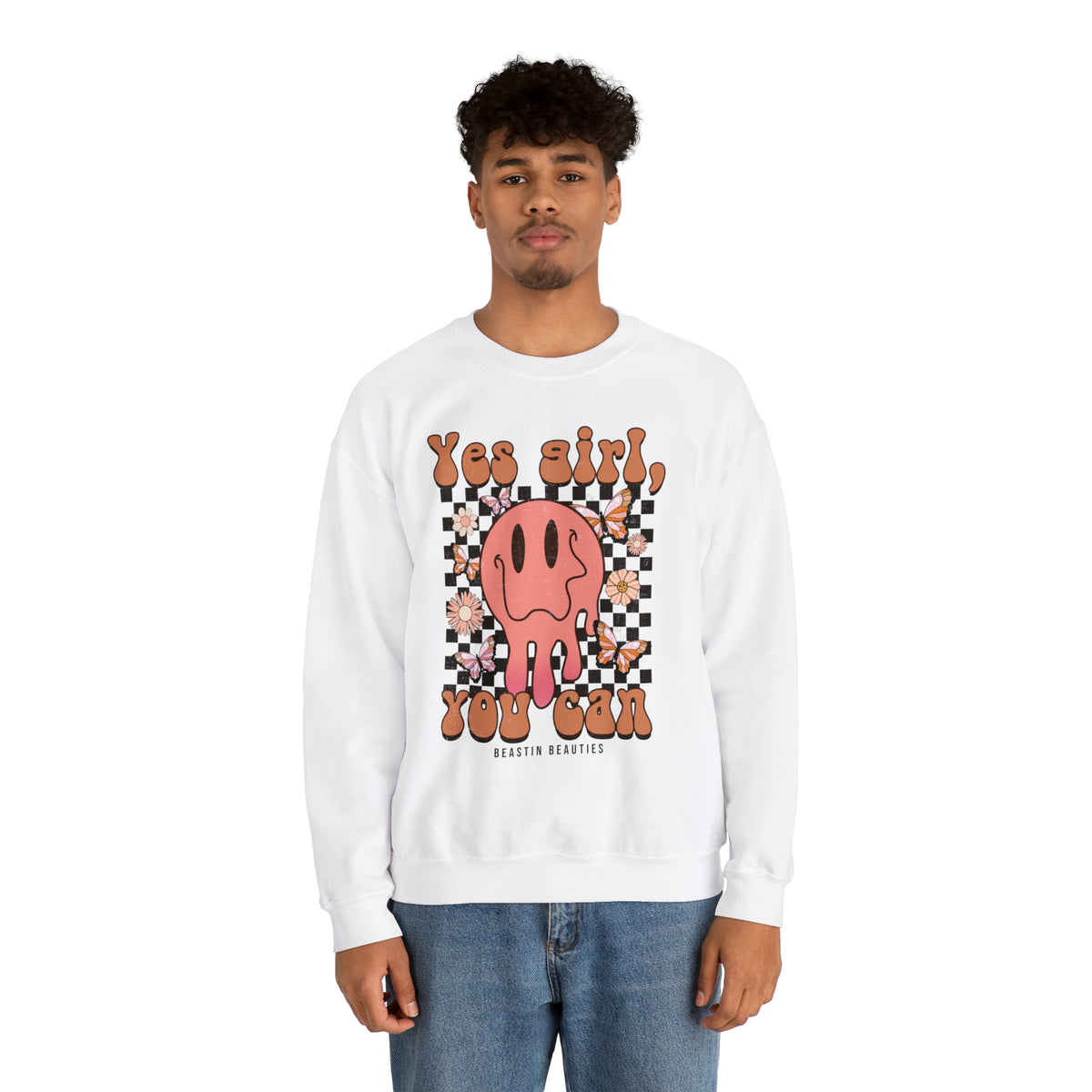 Yes Girl You Can Crewneck Sweatshirt