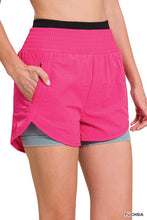 Load image into Gallery viewer, WINDBREAKER SMOCKED WAISTBAND SHORTS with zipper pockets
