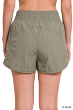 Load image into Gallery viewer, WINDBREAKER SMOCKED WAISTBAND SHORTS with zipper pockets
