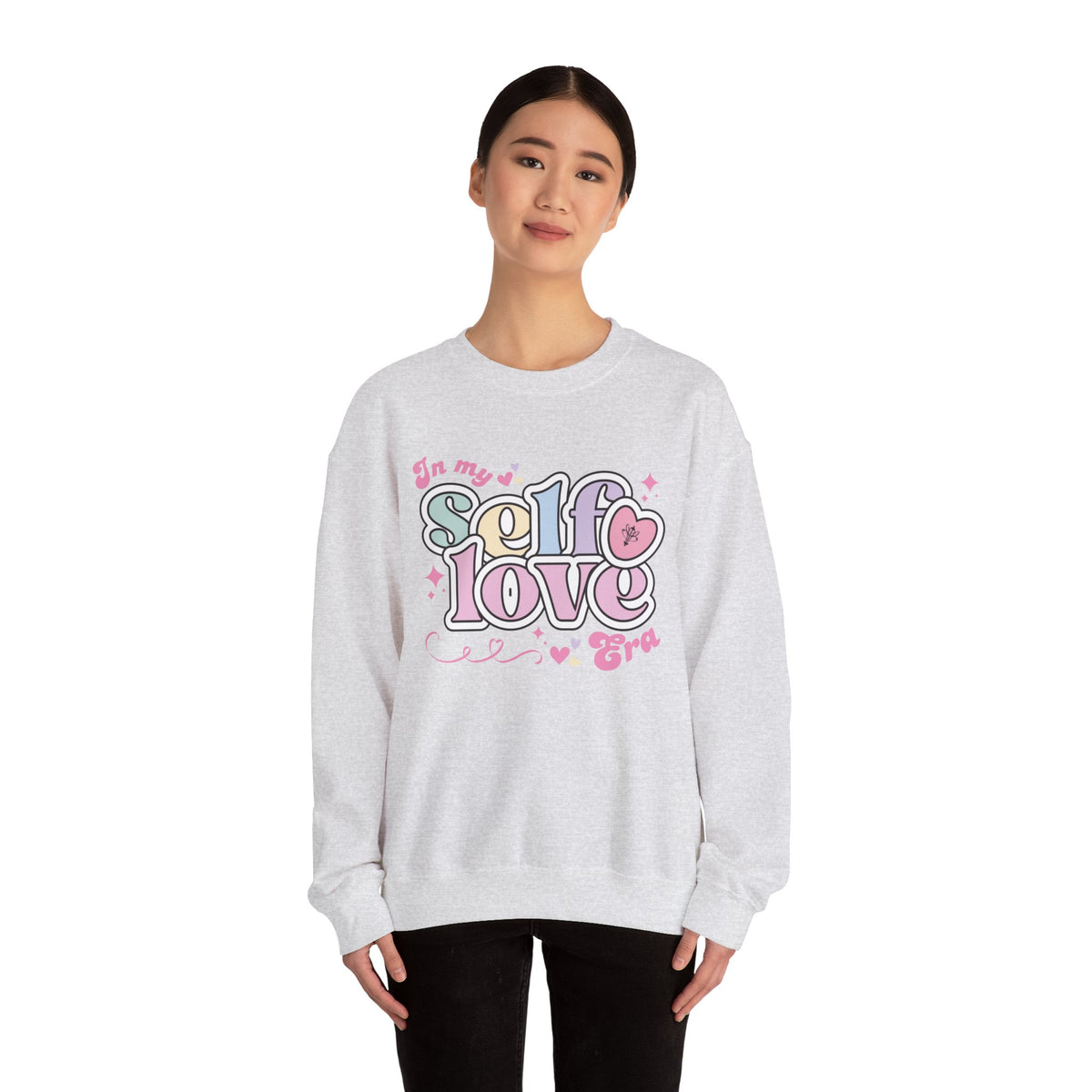 In my Self Love Crewneck Sweatshirt