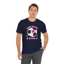 Load image into Gallery viewer, Pink Fluffy Stars Team Short Sleeve Tee
