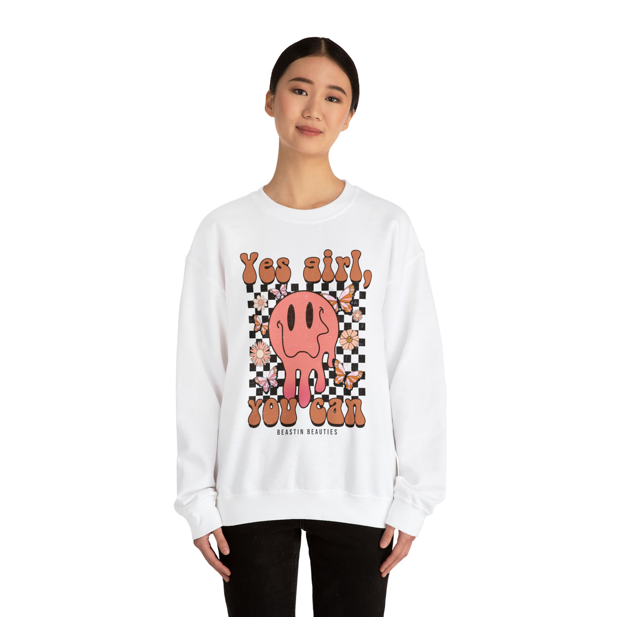 Yes Girl You Can Crewneck Sweatshirt