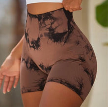 Load image into Gallery viewer, Brown Tie Dye Booty Scrunch Shorts
