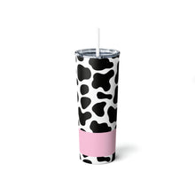Load image into Gallery viewer, Cow Print Skinny Steel Tumbler with Straw, 20oz
