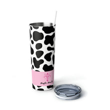 Load image into Gallery viewer, Cow Print Skinny Steel Tumbler with Straw, 20oz
