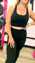 Load image into Gallery viewer, Black Criss Cross Sports Bra
