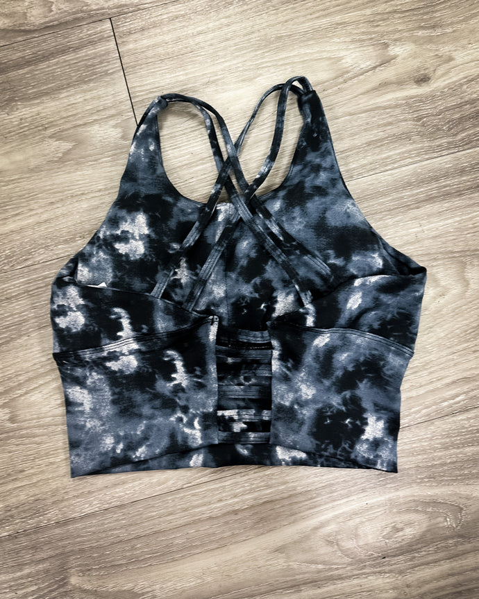 Black Tie Dye Sports Bra