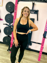 Load image into Gallery viewer, Black Criss Cross Sports Bra
