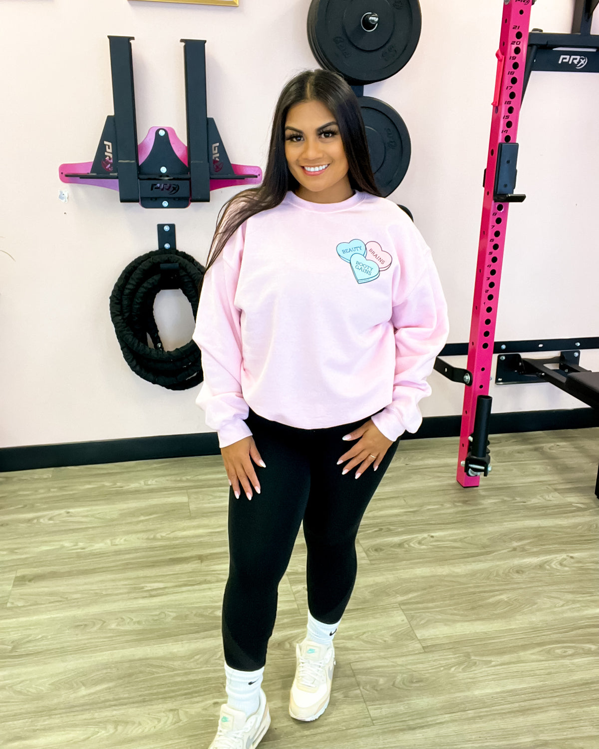 Beauty Brains & Booty Gains Crewneck Sweatshirt
