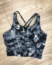 Load image into Gallery viewer, Black Tie Dye Sports Bra
