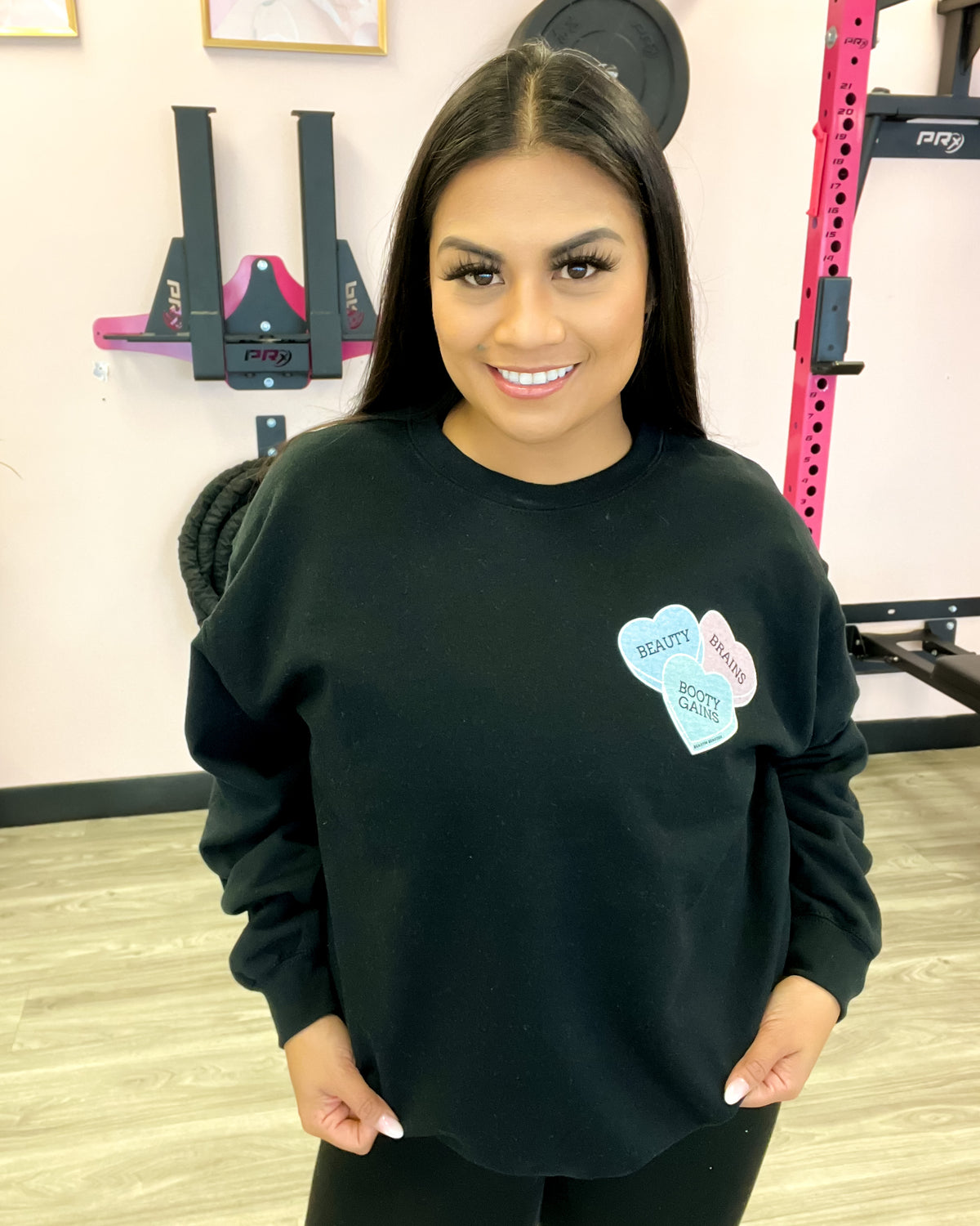 Beauty Brains & Booty Gains Crewneck Sweatshirt