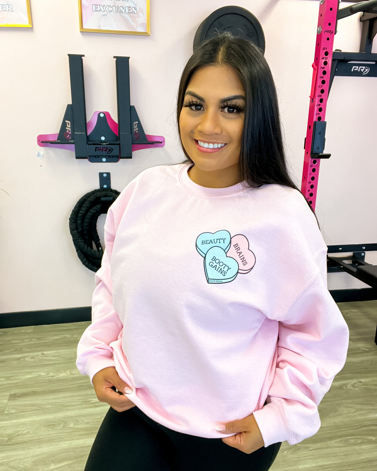 Beauty Brains & Booty Gains Crewneck Sweatshirt